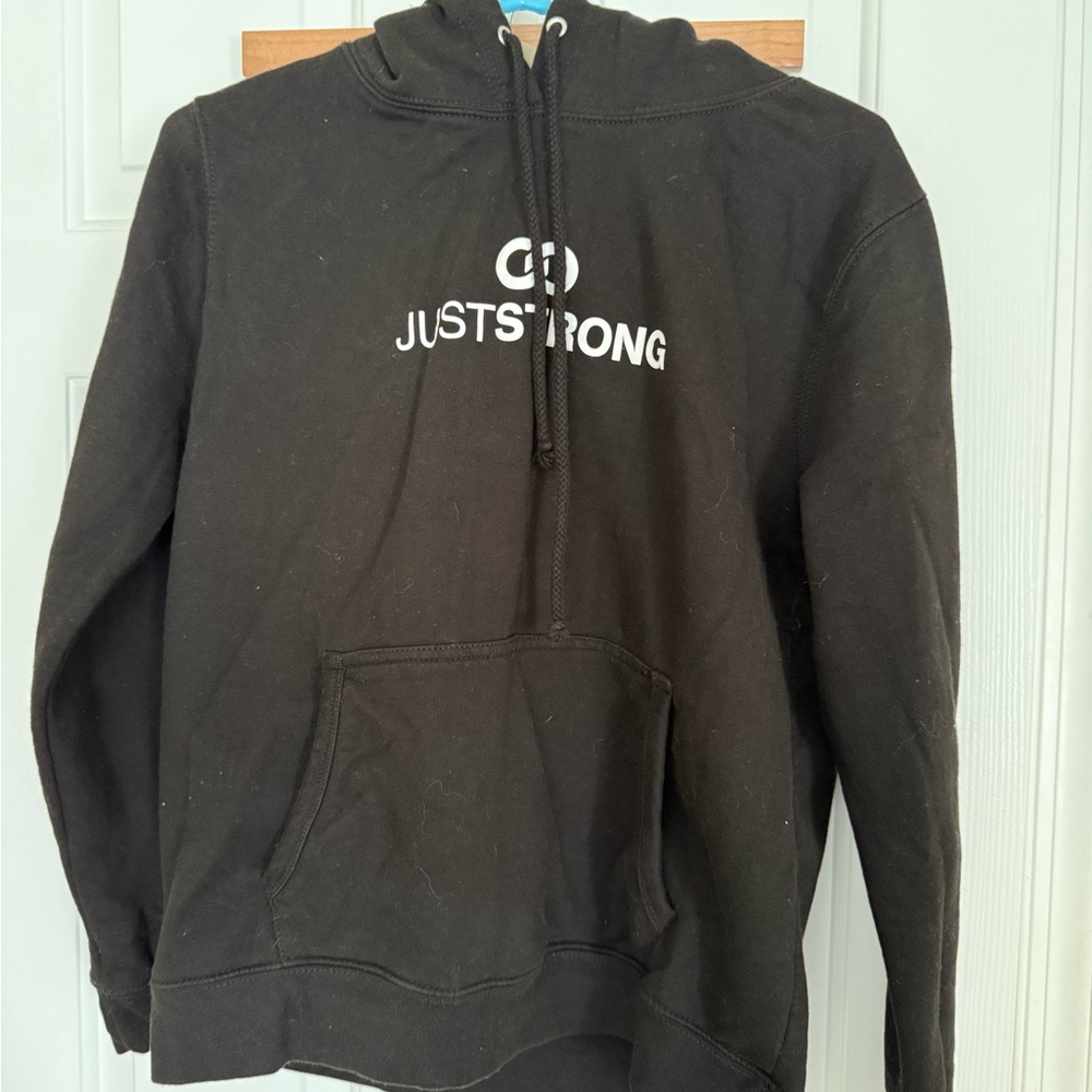 Just Strong Black Hoodie for Women